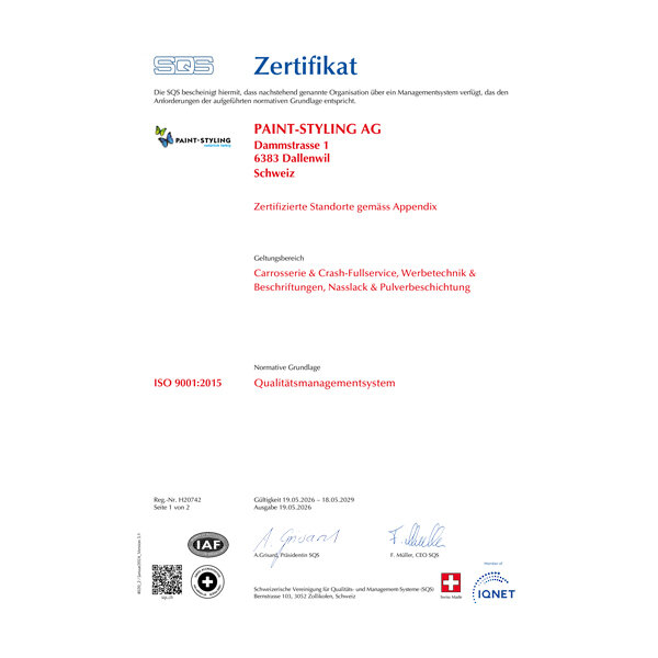 Paint Styling ISO 9001 2026