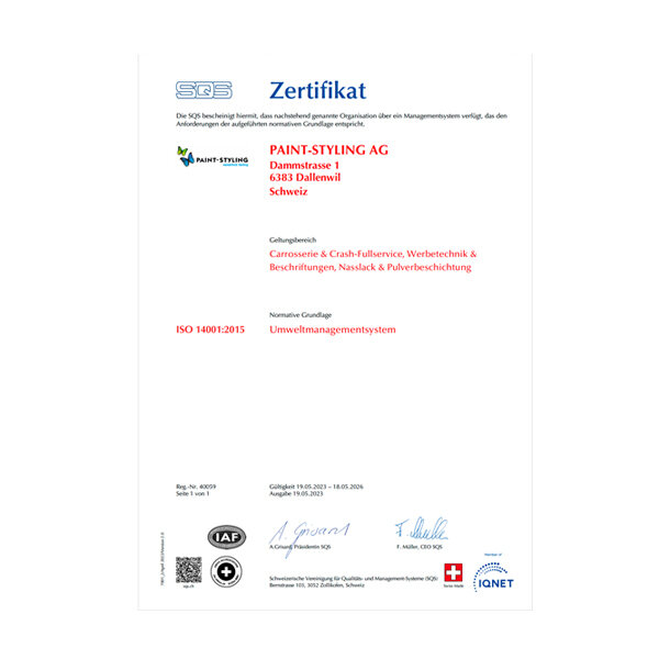 Paint Styling ISO 14001 2024 Kopie